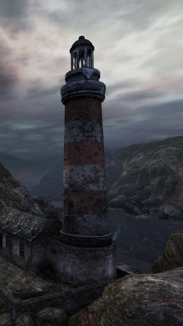 Image brown and white concrete tower on mountain