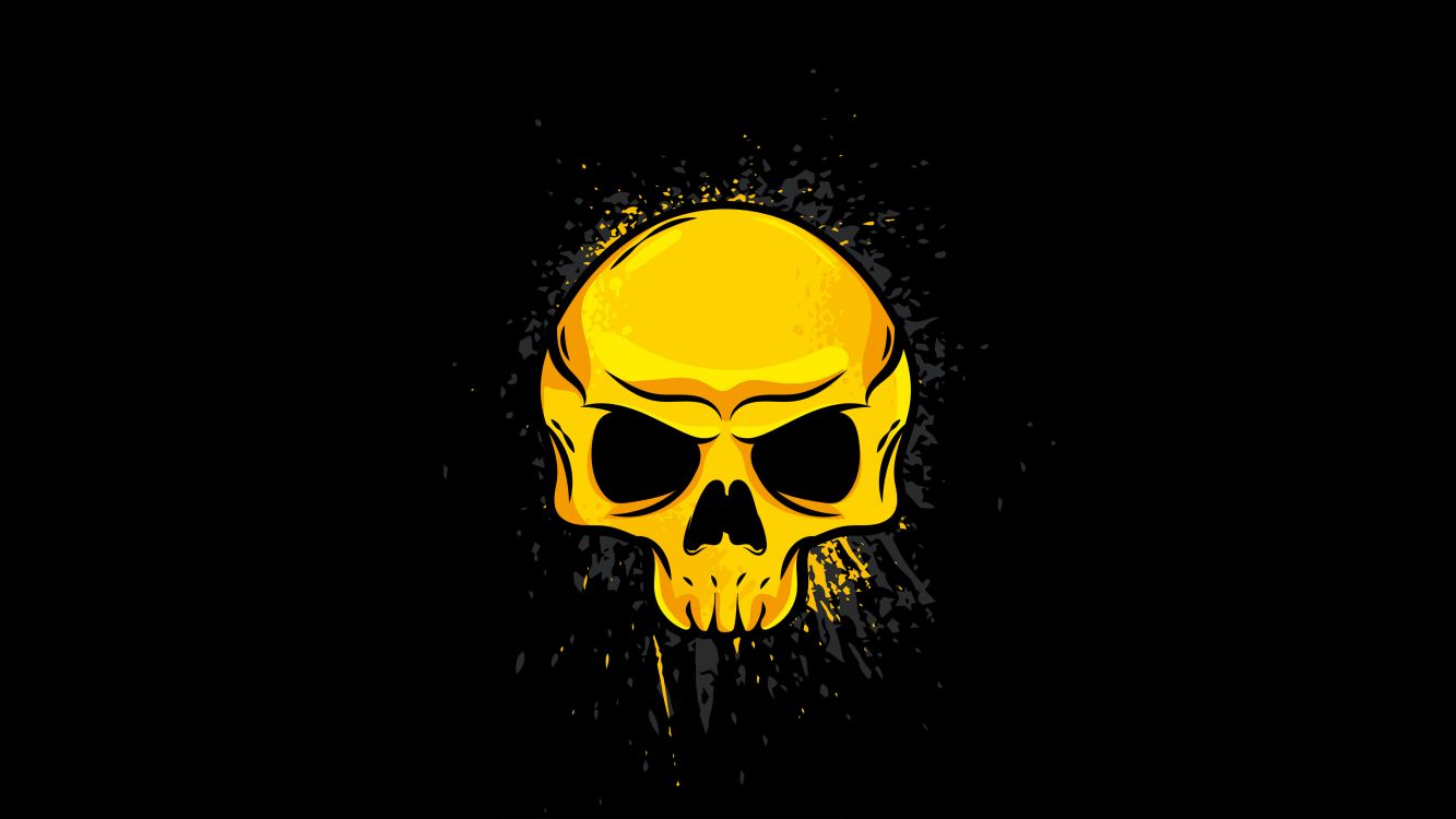 Illustration Emoji Jaune et Noir. Wallpaper in 3840x2160 Resolution