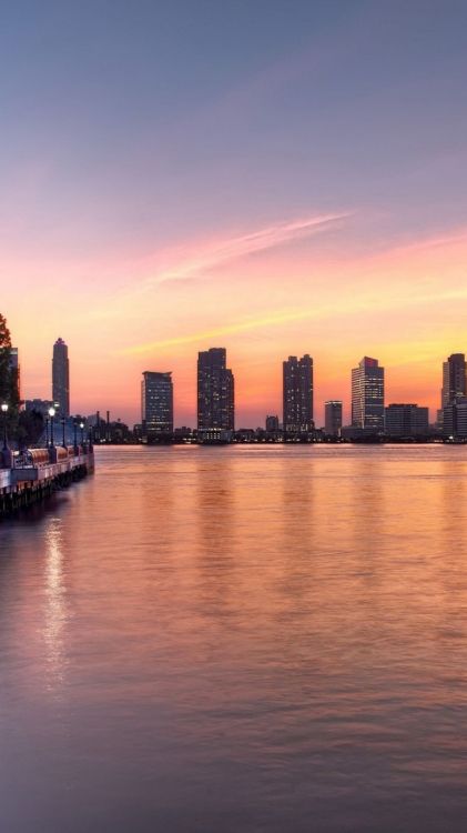 city skyline during golden hour