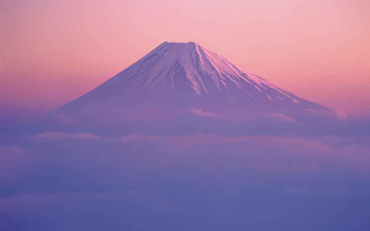 富士山, 成层, 余辉, 日落, 性质 壁纸 2880x1800 允许