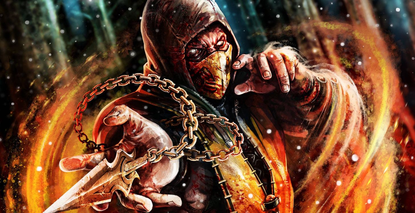 Mortal Kombat x, Mortal Kombat, Scorpion, Mortal Kombat 11, Écarlate. Wallpaper in 3840x1977 Resolution