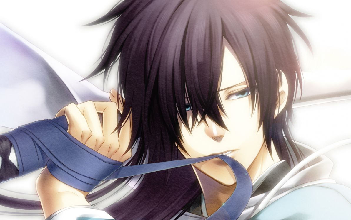 Personnage D'anime Masculin Aux Cheveux Noirs. Wallpaper in 2480x1559 Resolution