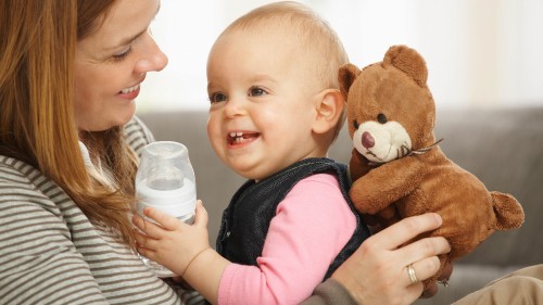 Image child, stuffed toy, girl, ear, weaning