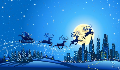 Image Christmas Day, Santa Claus, reindeer, illustration, art