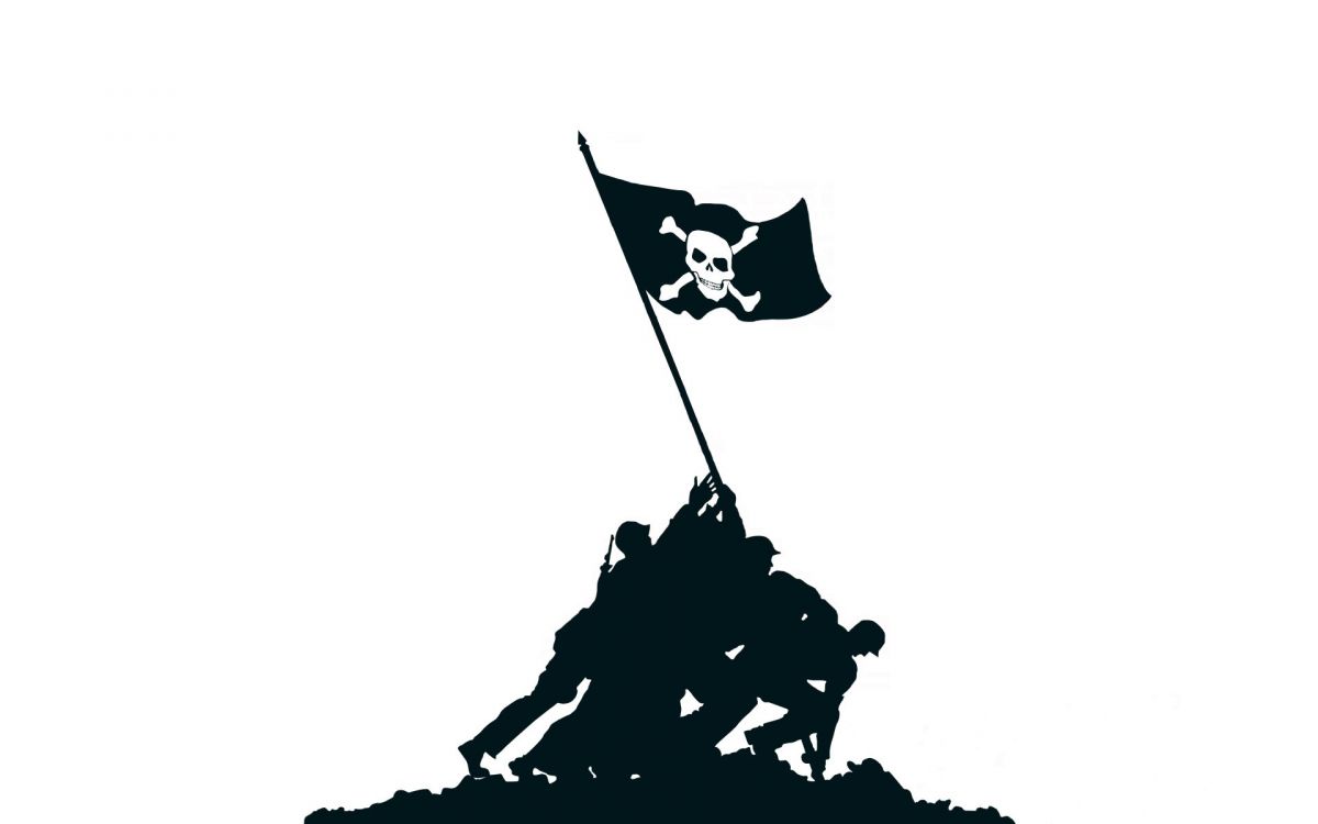 silhouette of man riding horse with flag