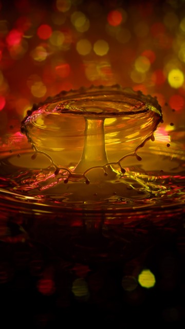 Image red and yellow bokeh lights
