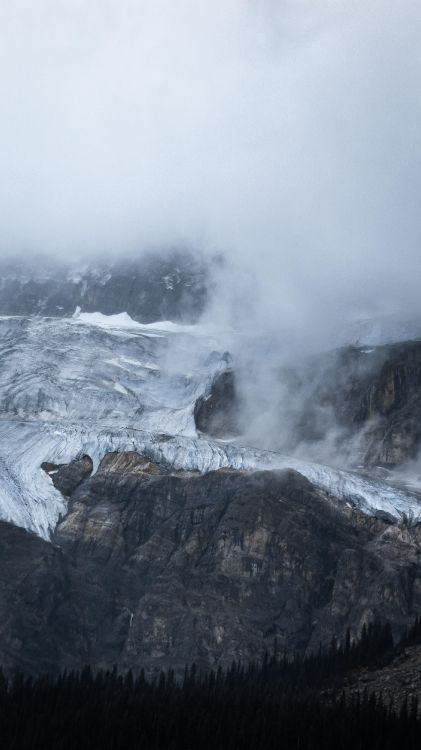 ridge, mountain range, glacial landform, cloud, water