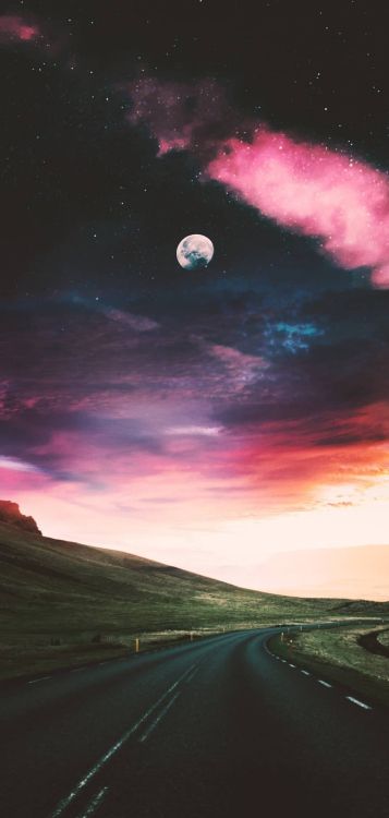 Ambiente, Ecorregión, Luna, Luz, Paisaje Natural. Wallpaper in 1080x2264 Resolution