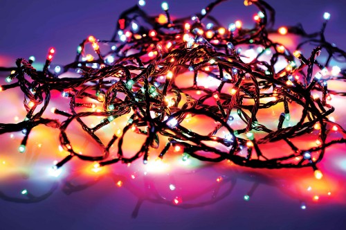 Image garland, branch, christmas lights, lighting, light