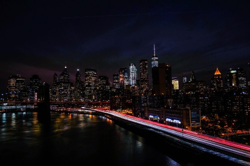 Image city skyline during night time