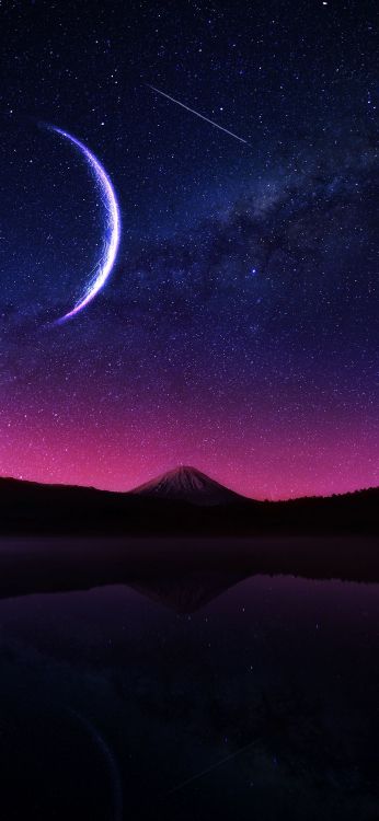 气氛, 性质, 自然景观, 月亮, Crescent 壁纸 1080x2340 允许