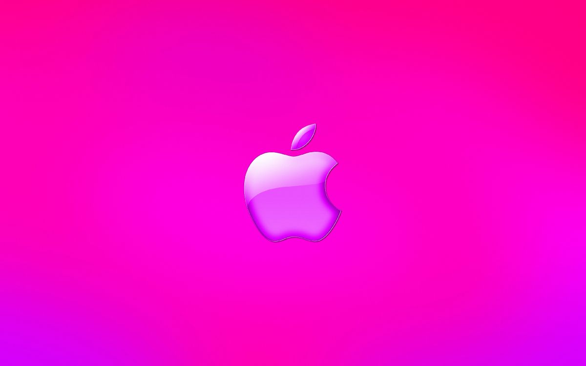 Pink and White Apple Logo. Wallpaper in 3840x2400 Resolution