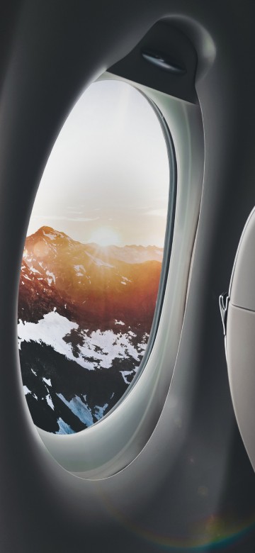 Image airplane window view of clouds during daytime