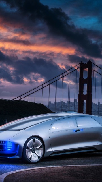Image blue bmw m 3 coupe on bridge under cloudy sky