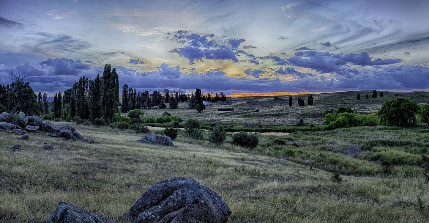 Champ D'herbe Verte Sous Ciel Bleu Pendant la Journée. Wallpaper in 5200x2700 Resolution
