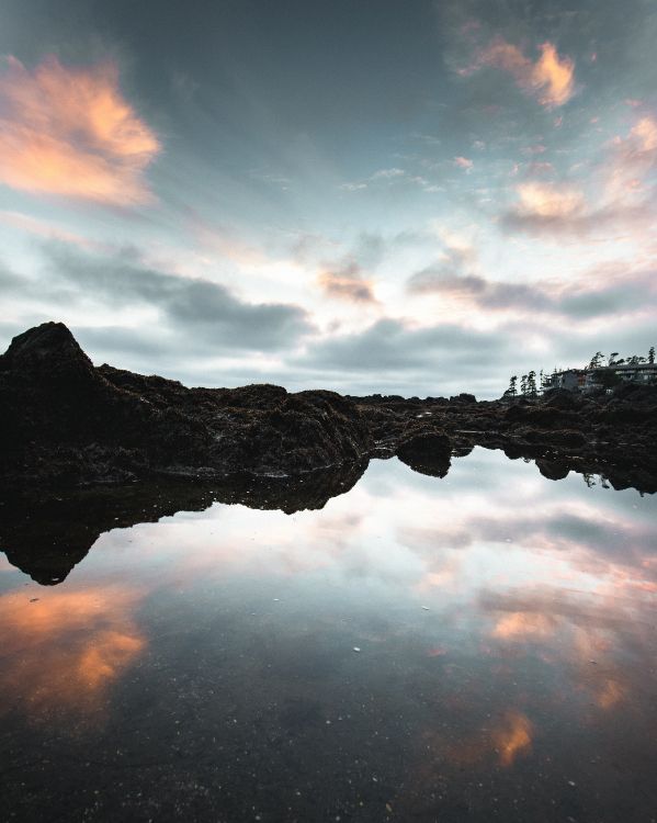 nature, reflection, water, cloud, natural landscape