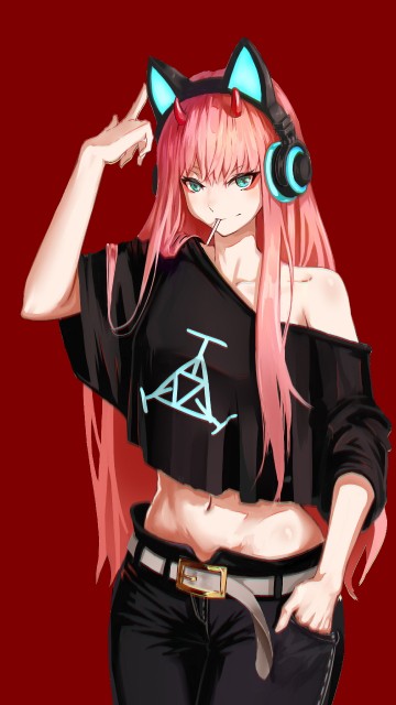 Image woman in black leather jacket anime character