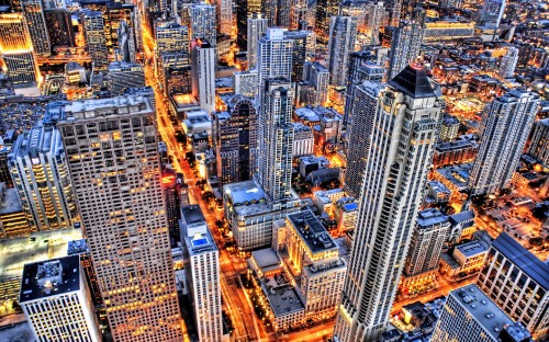 Image aerial view of city buildings during daytime