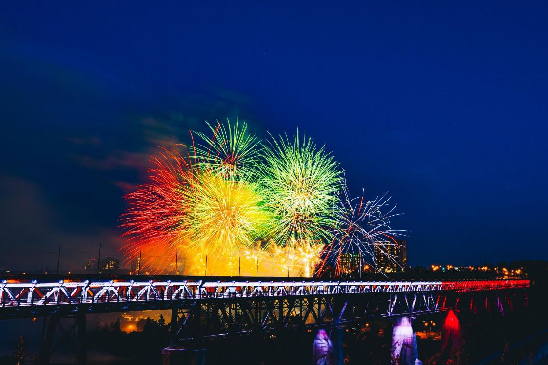 fireworks, night, festival, nature, cityscape