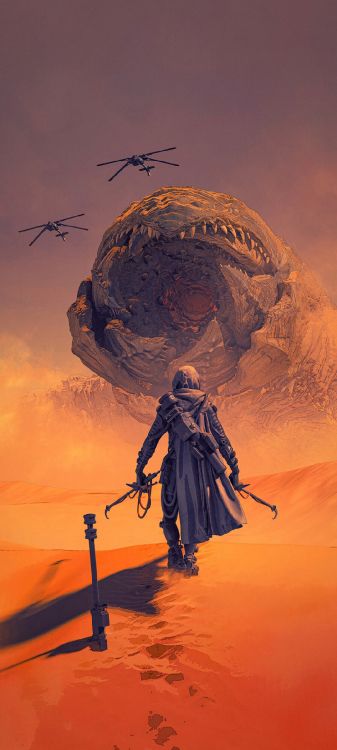 Dune Pascal Blanche, Dune, Painting, Art, Poster. Wallpaper in 1080x2400 Resolution