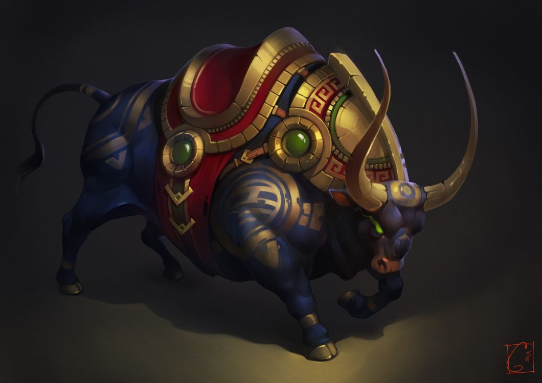 Blue Red and Yellow Elephant Figurine. Wallpaper in 2000x1414 Resolution