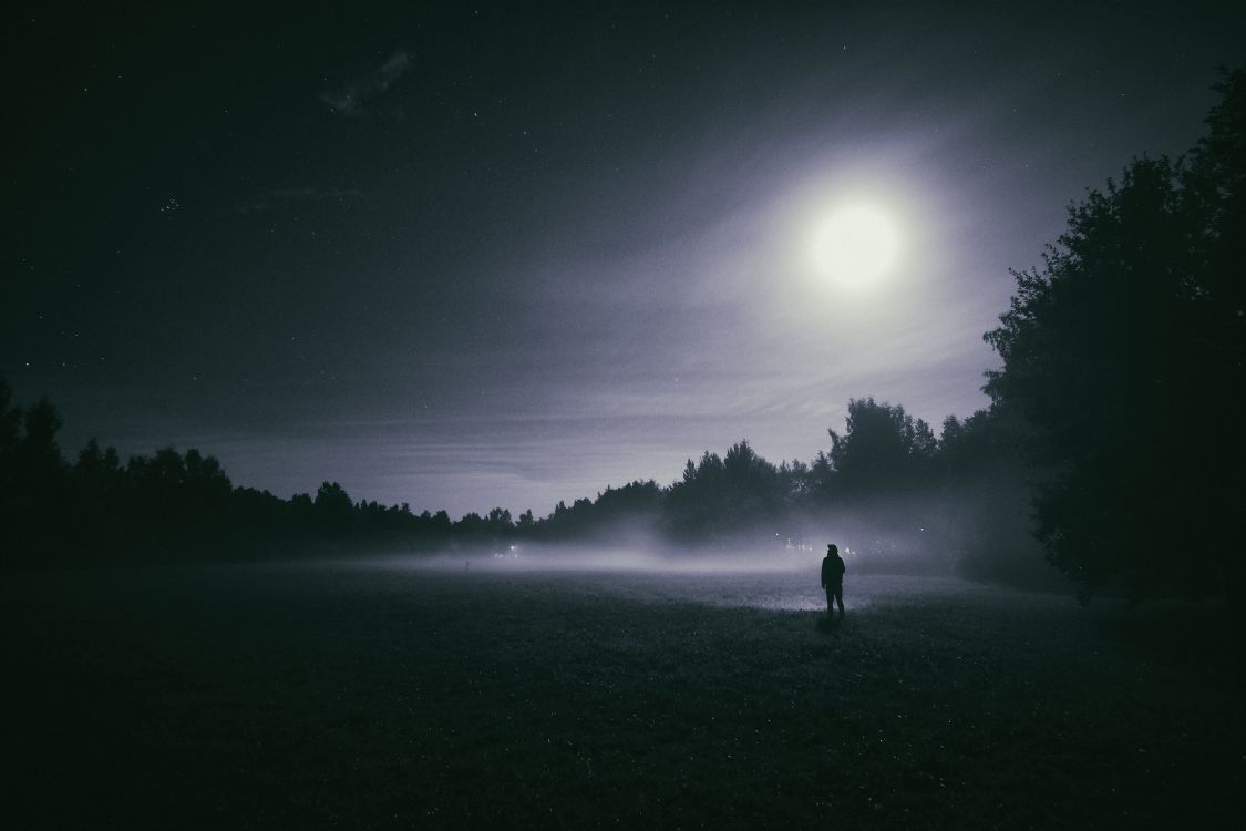 Full Moon, Moon, Nature, Darkness, Atmosphere. Wallpaper in 2880x1920 Resolution
