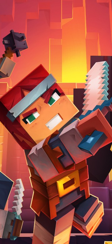 Image dungeon crawl, Minecraft Dungeons, games, adventure game, animation