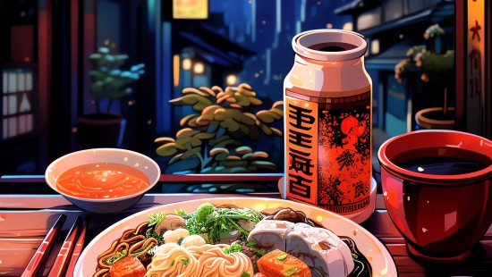 Image rice noodles, chinese noodles, chinese cuisine, pancit, al dente
