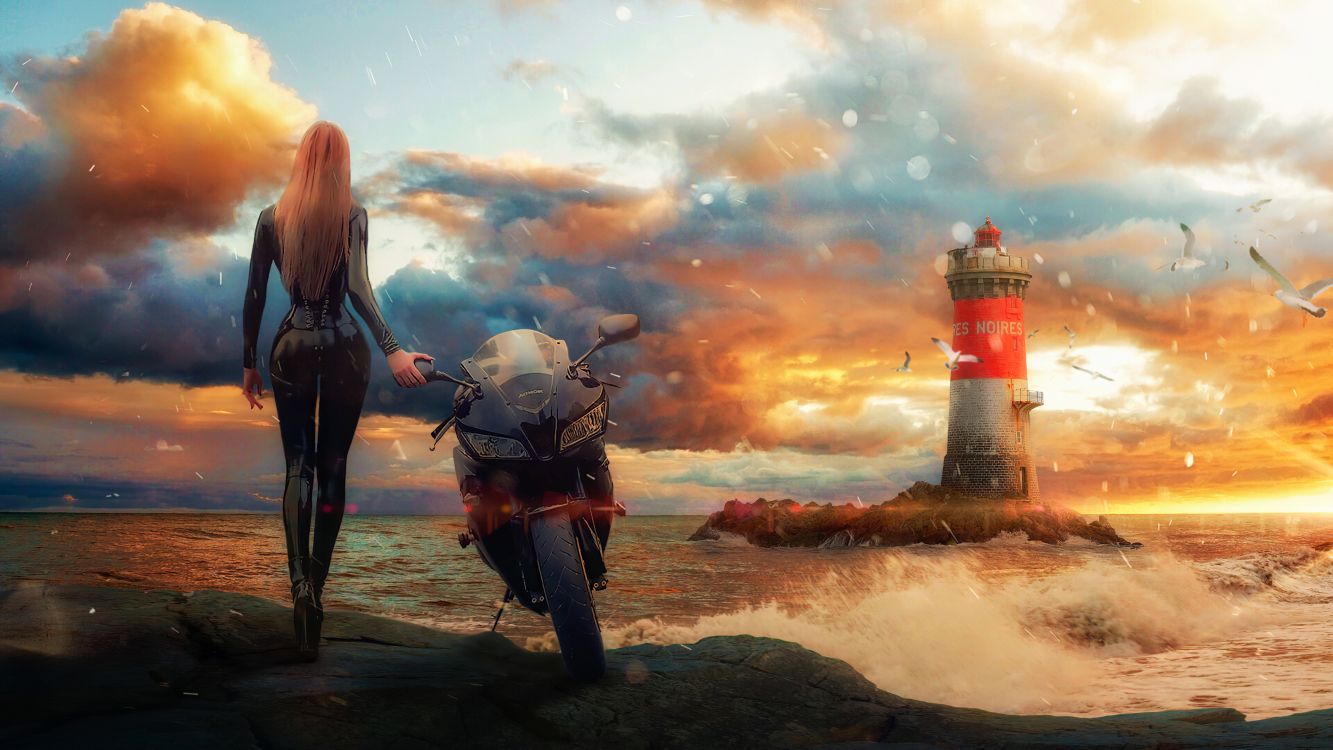 Wallpaper Sea, Cloud, Lighthouse, Light, Tower, Background - Download