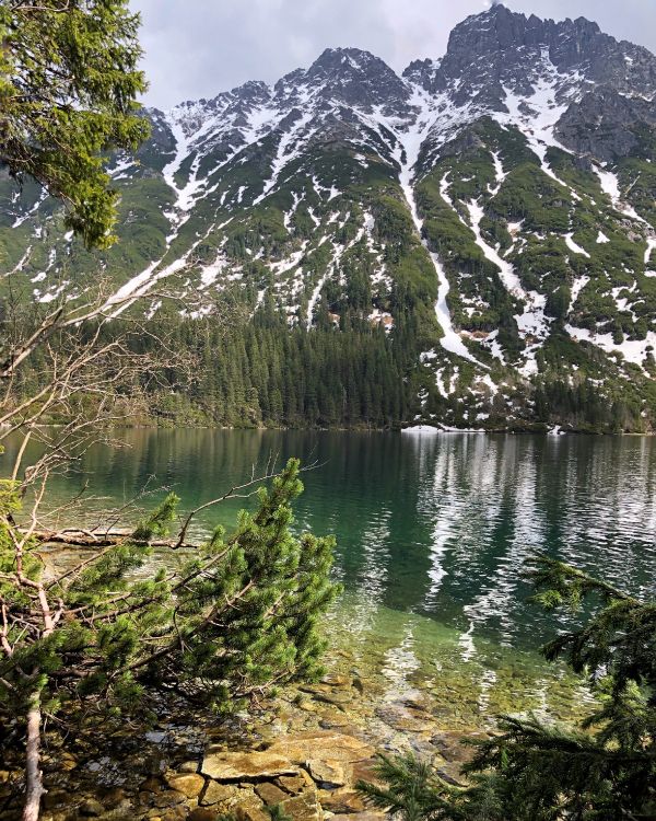 reflection, mountainous landforms, mountain range, natural landscape, mountain