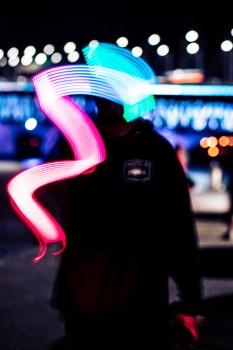 Wallpaper Man in Black Hoodie Standing Near Blue and White Light During ...