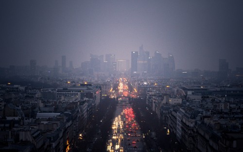 Image city skyline during night time