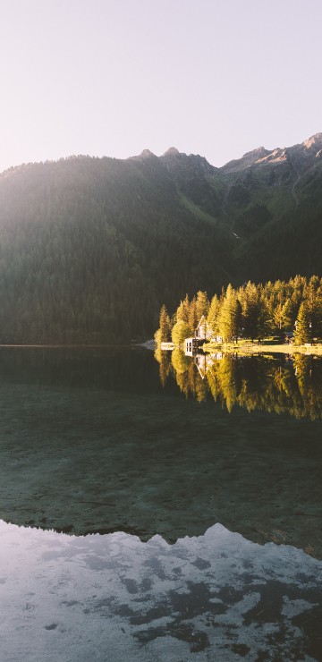 Image still body of water, body of water, water, mountain, plant