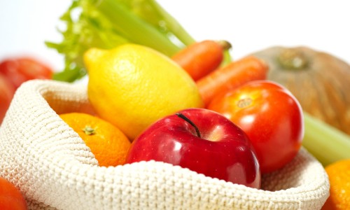 Image orange and green apple fruits