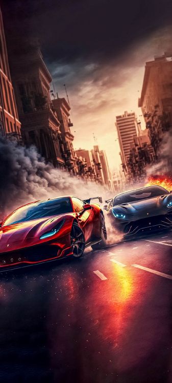 Grand Tourer, Voiture de Luxe, Supercar, Ferrari 488, Course de Voiture de Sport. Wallpaper in 1080x2400 Resolution