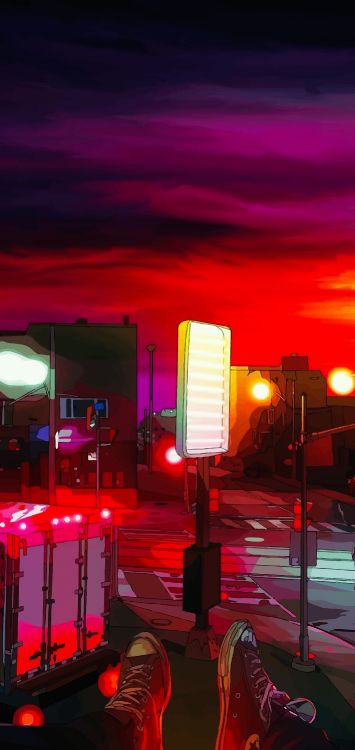 Soundcloud, Cyberpunk, Arte, de Colores, Anime. Wallpaper in 1420x3000 Resolution