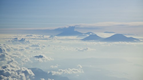 Image white clouds over mountains during daytime