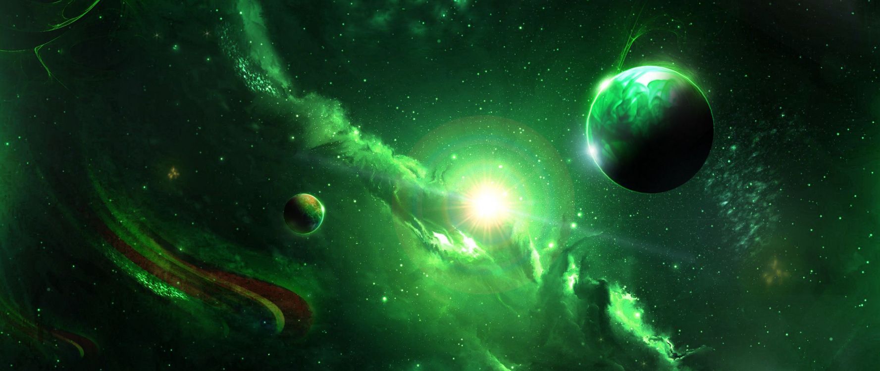 Universe, Galaxy, Space, Outer Space, Atmosphere. Wallpaper in 2560x1080 Resolution