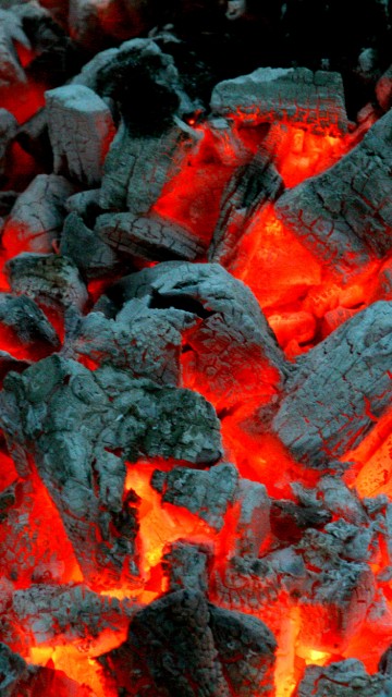 Image red and black fire painting