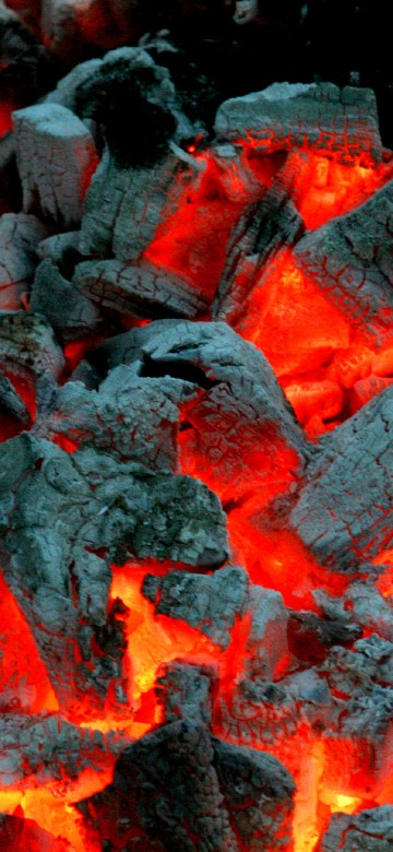 Image red and black fire painting