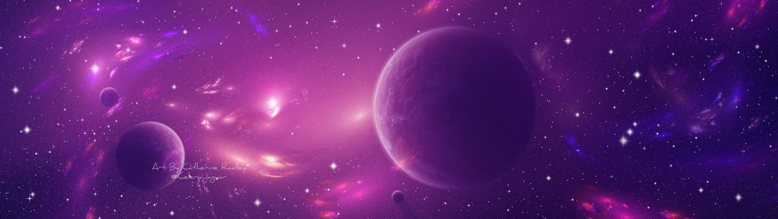 Atmosphère, Lumière, Nature, Purple, Galaxie. Wallpaper in 7680x2160 Resolution