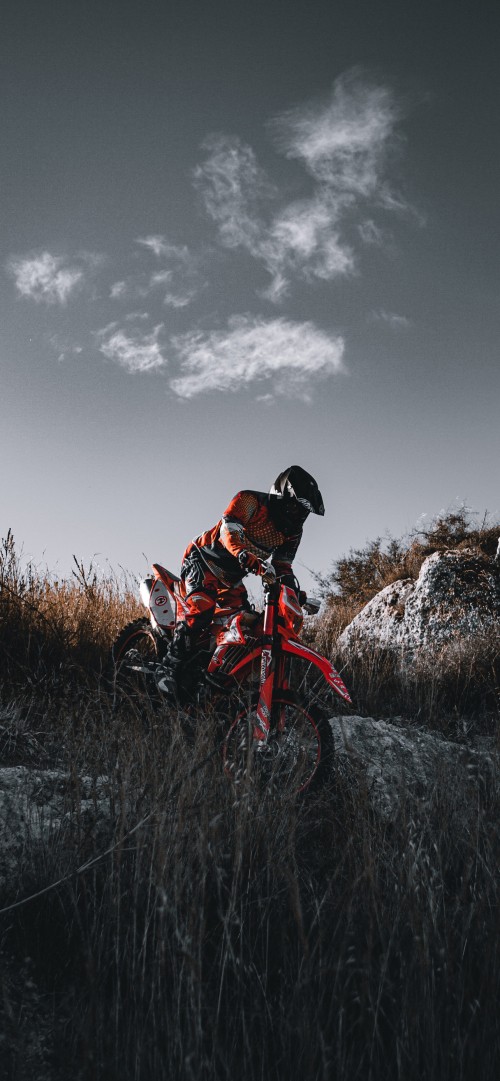 Image motorcycle, enduro, tire, cloud, wheel