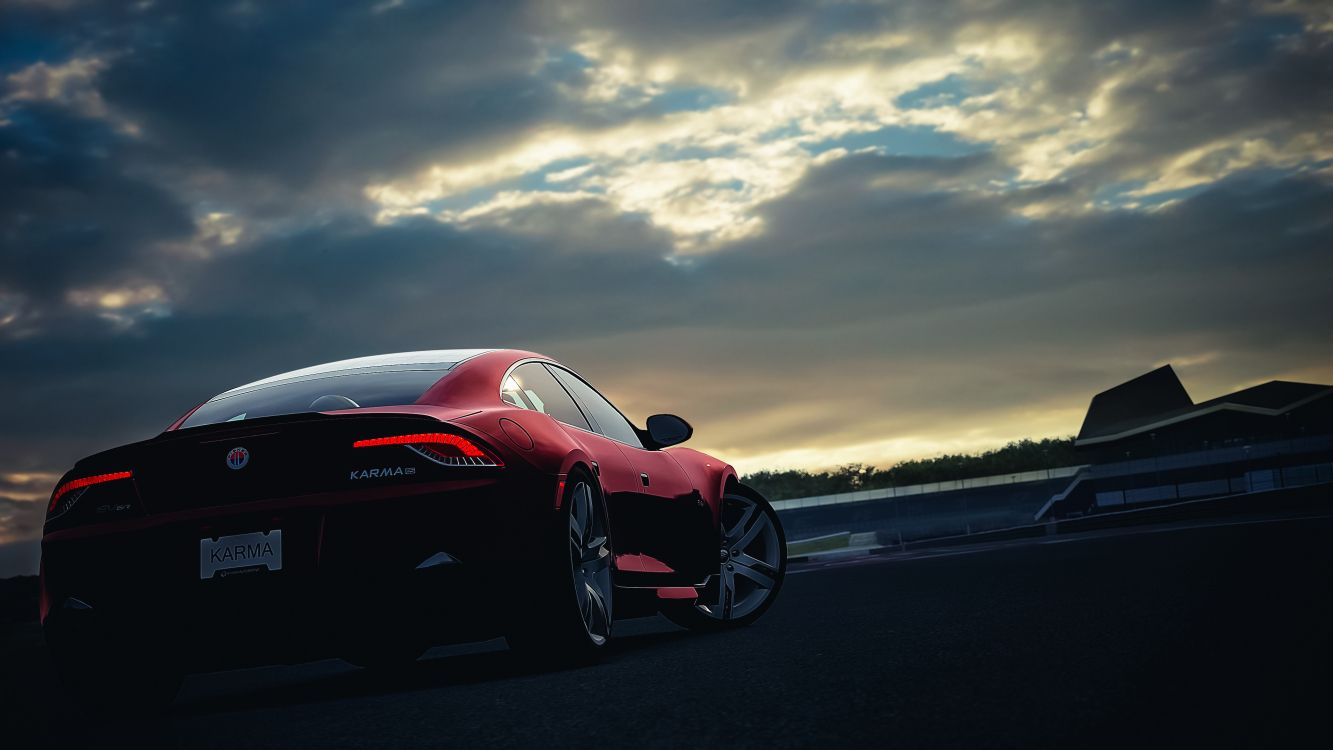 red ferrari 458 italia on road during sunset