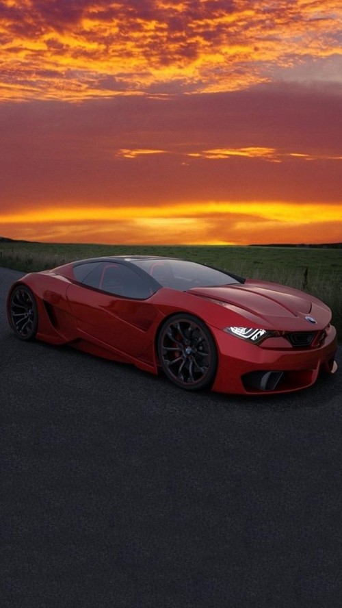 Image red ferrari 458 italia on road during sunset