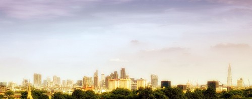 Image city buildings under white sky during daytime