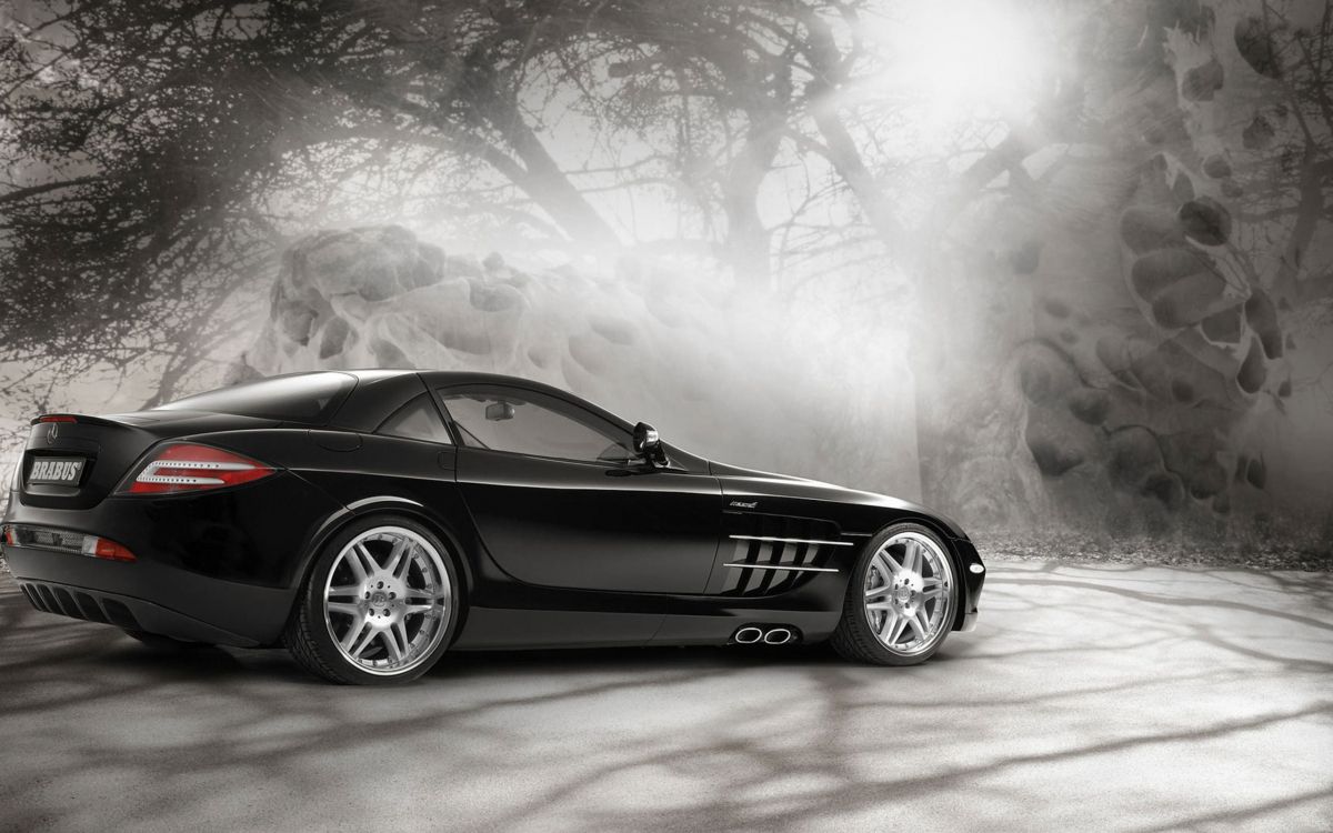 Mercedes Benz Coupé Noir Sur Surface Blanche. Wallpaper in 2560x1600 Resolution