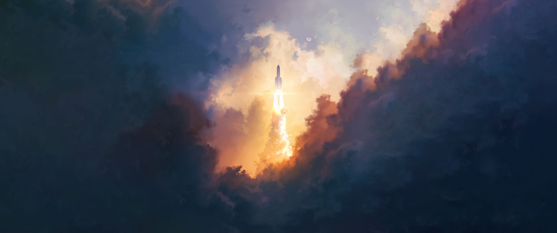 Ariane 5, Arianegruppe, Cloud, Atmosphäre, Raumfähre. Wallpaper in 3440x1440 Resolution