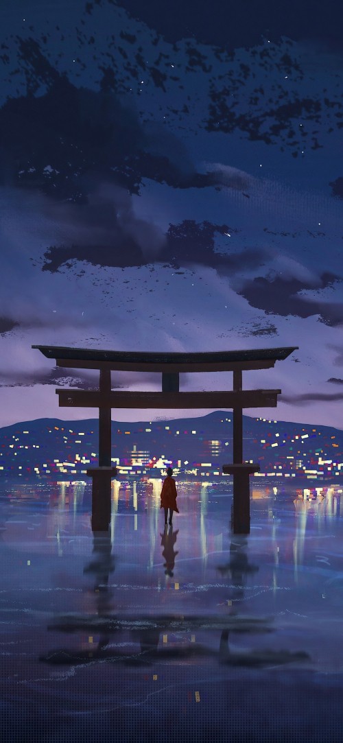 Image miyajima, Itsukushima, illustration, sketch, work of art