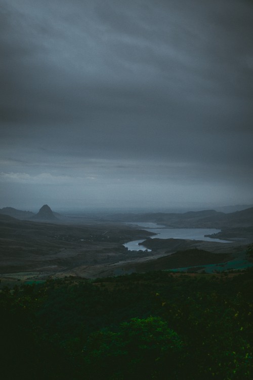 Image highland, green, atmosphere, cloud, horizon