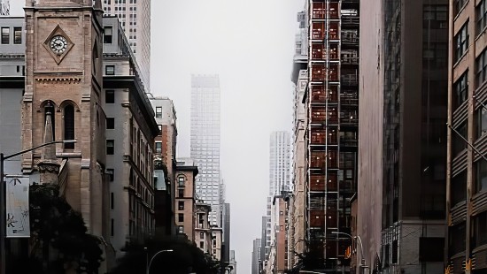 Image building, skyscraper, daytime, cars, tower block